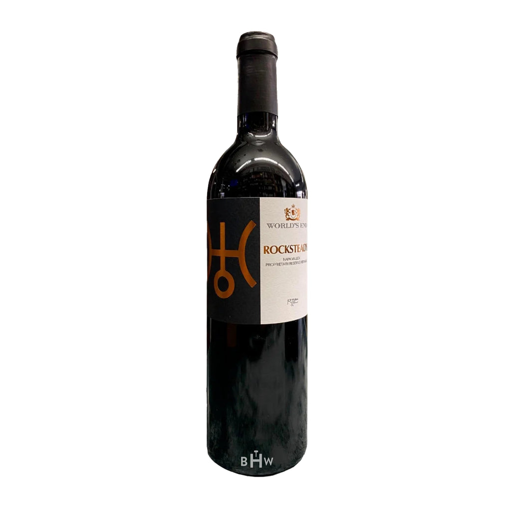 2019 Worlds End Rocksteady Red Blend wine bottle with a white background.