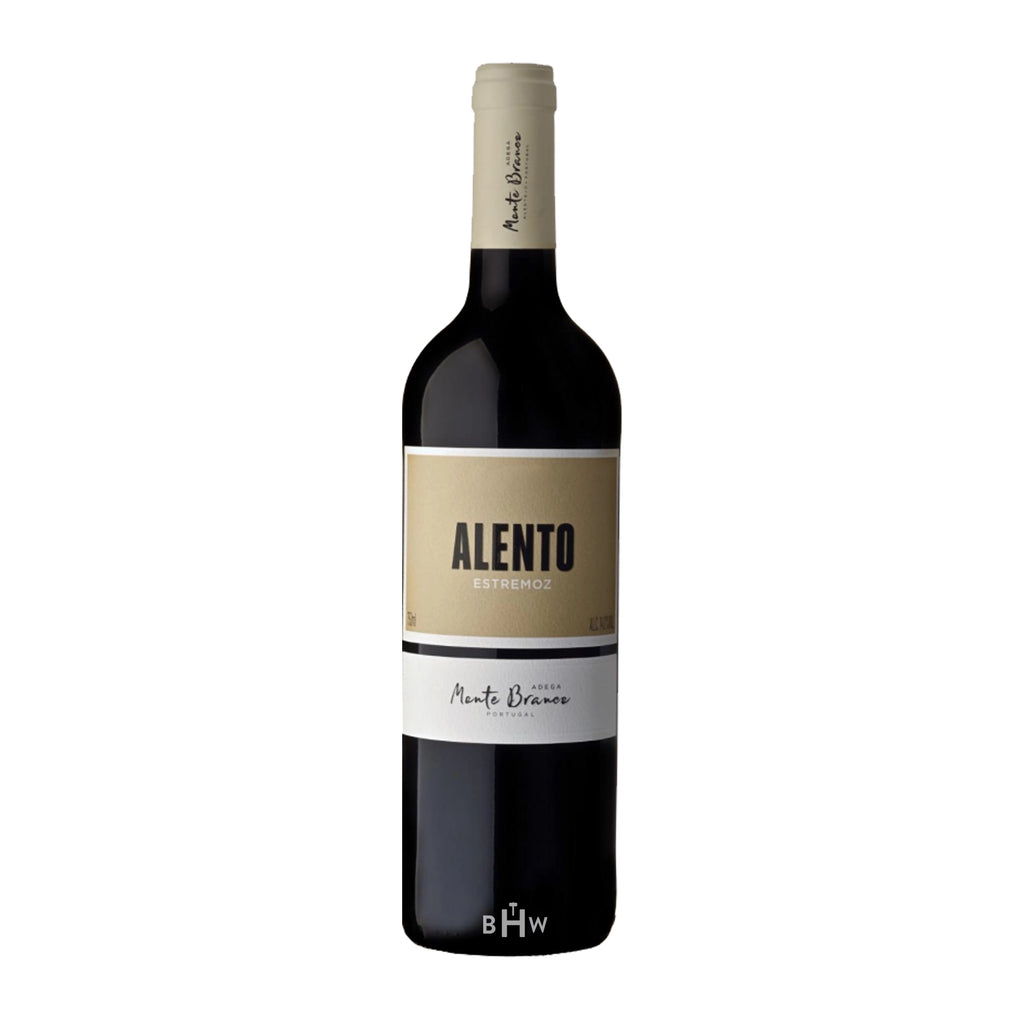 2020AdegadoMonteBranco_Alento_TintoVinhoRegionalAlentejano wine bottle with a white background. 
