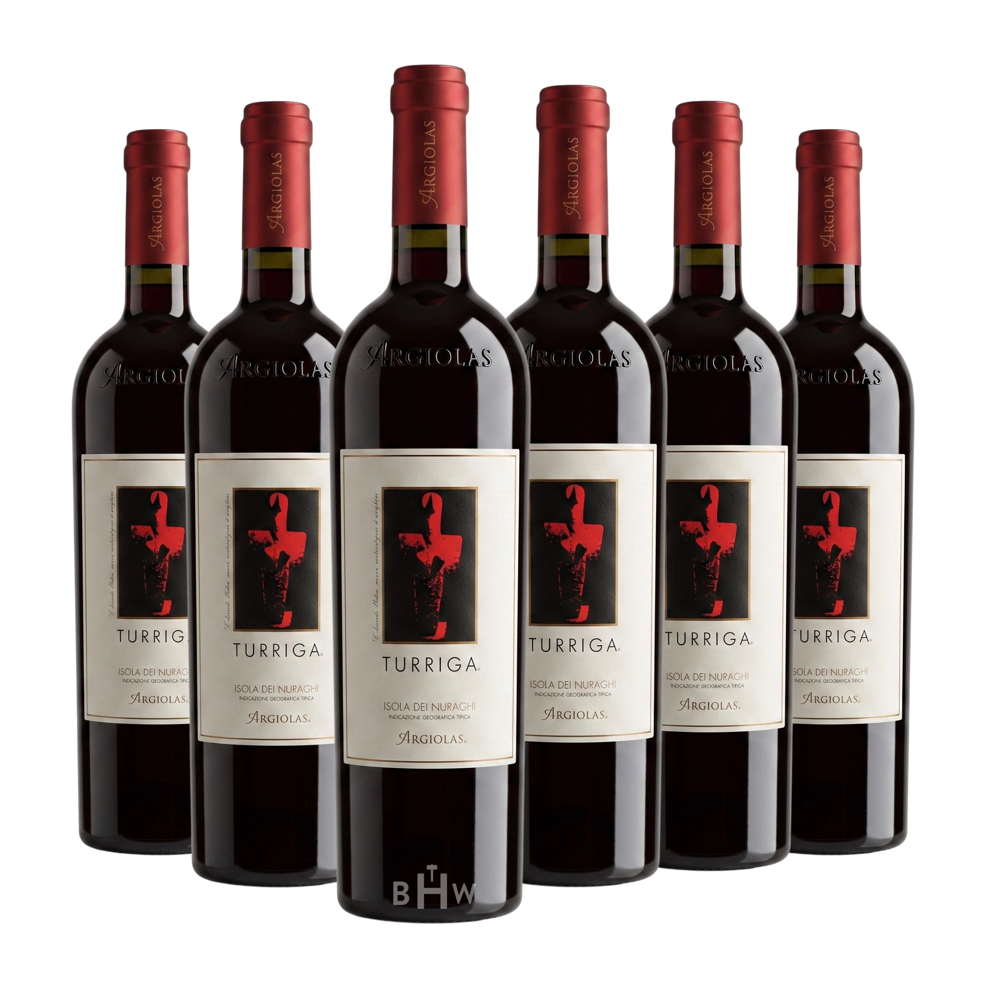 A 6-bottle pack of 2020 Argiolas Turriga Sardinia red wine, curated by Big Hammer Wines
