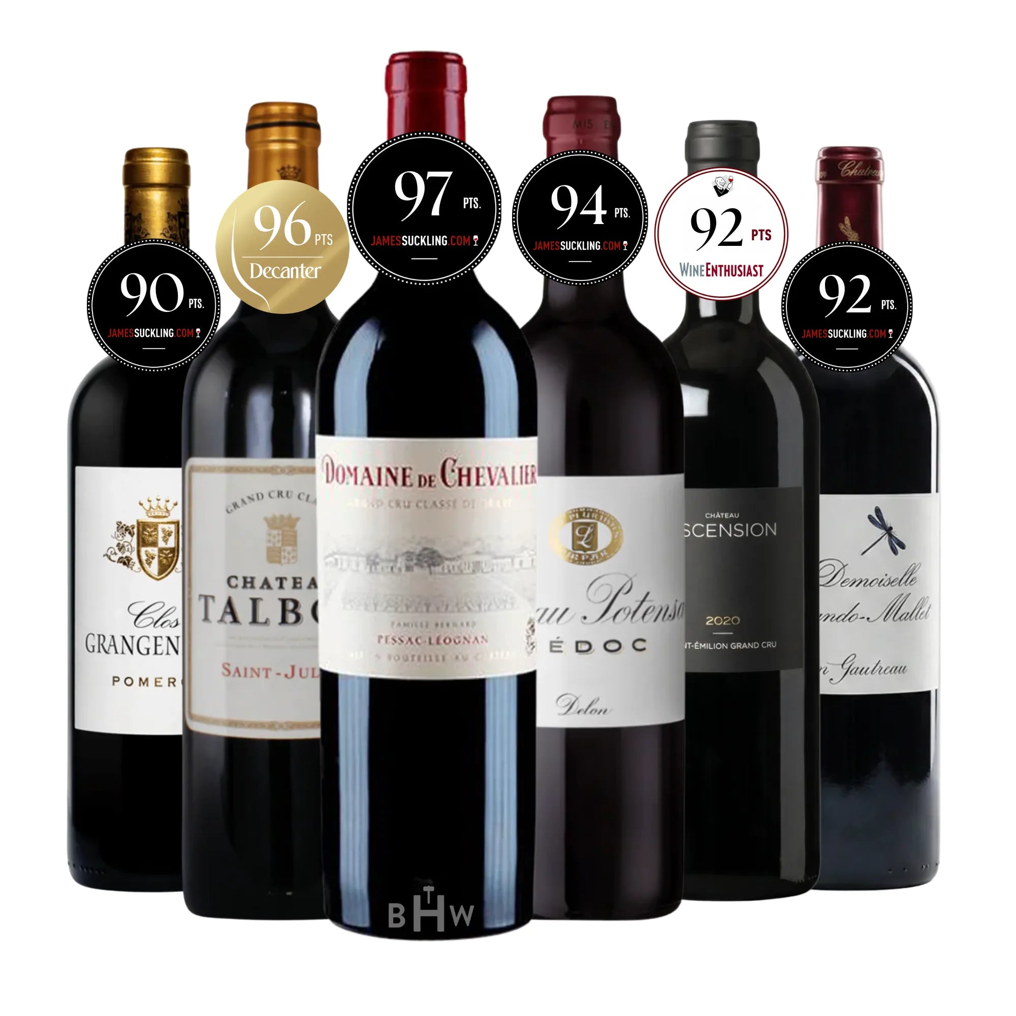 A 6-bottle pack of 2020 Bordeaux Hits You Can't Miss red wines (750ml each), curated by Big Hammer Wines.