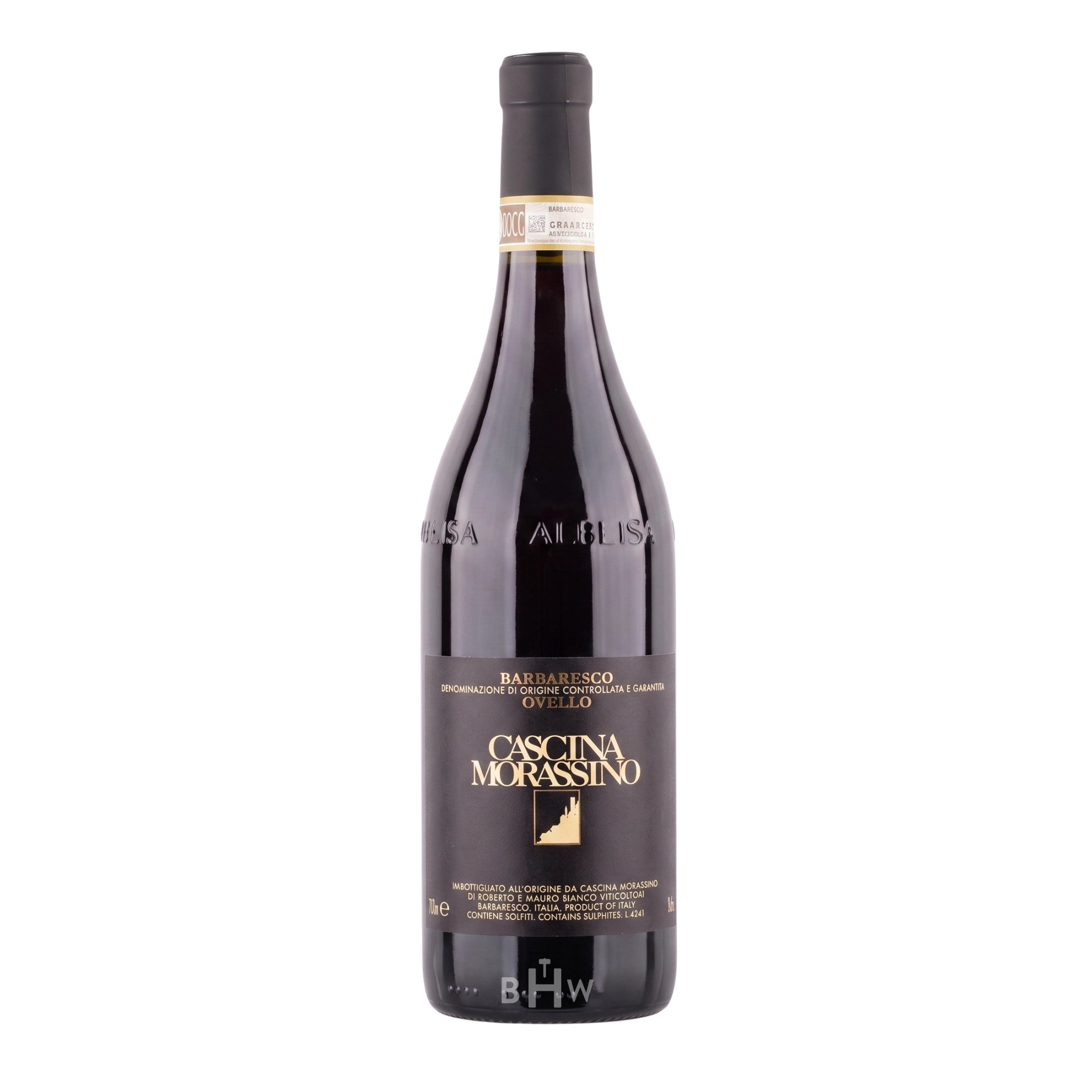 A bottle of 2020 Cascina Morassino Barbaresco Ovello red wine from Piedmont, Italy, curated by Big Hammer Wines