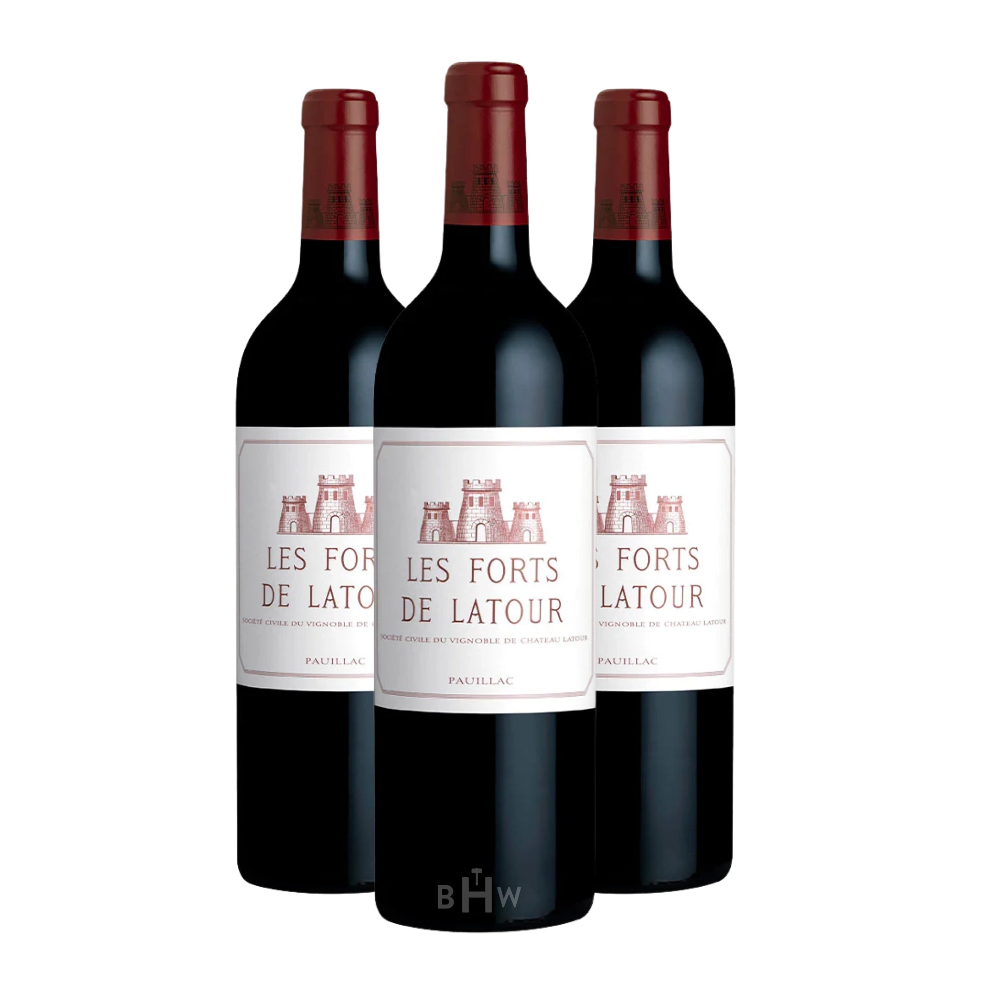 2020 Château Latour Les Forts de Latour Pauillac 3-pack (3x750ml) Bordeaux red wine, second label of Château Latour, premium French Cabernet Sauvignon blend, luxury wine gift set.