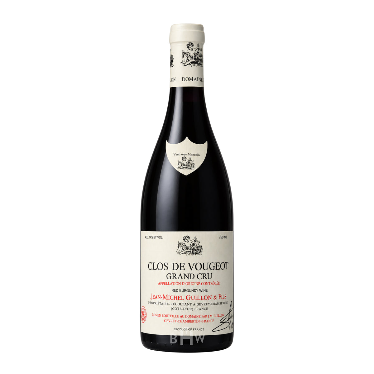 2020 Domaine Jean-Michel Guillon & Fils Clos de Vougeot Grand Cru Côte de Nuits single red wine bottle, curated by Big Hammer Wines.