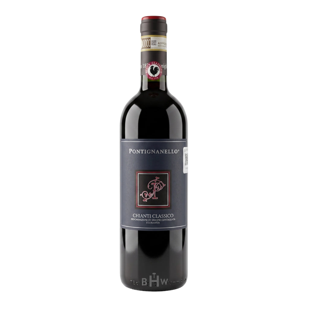 A bottle of 2020 Losi Pontignanello Chianti Classico Riserva red wine, curated by Big Hammer Wines.