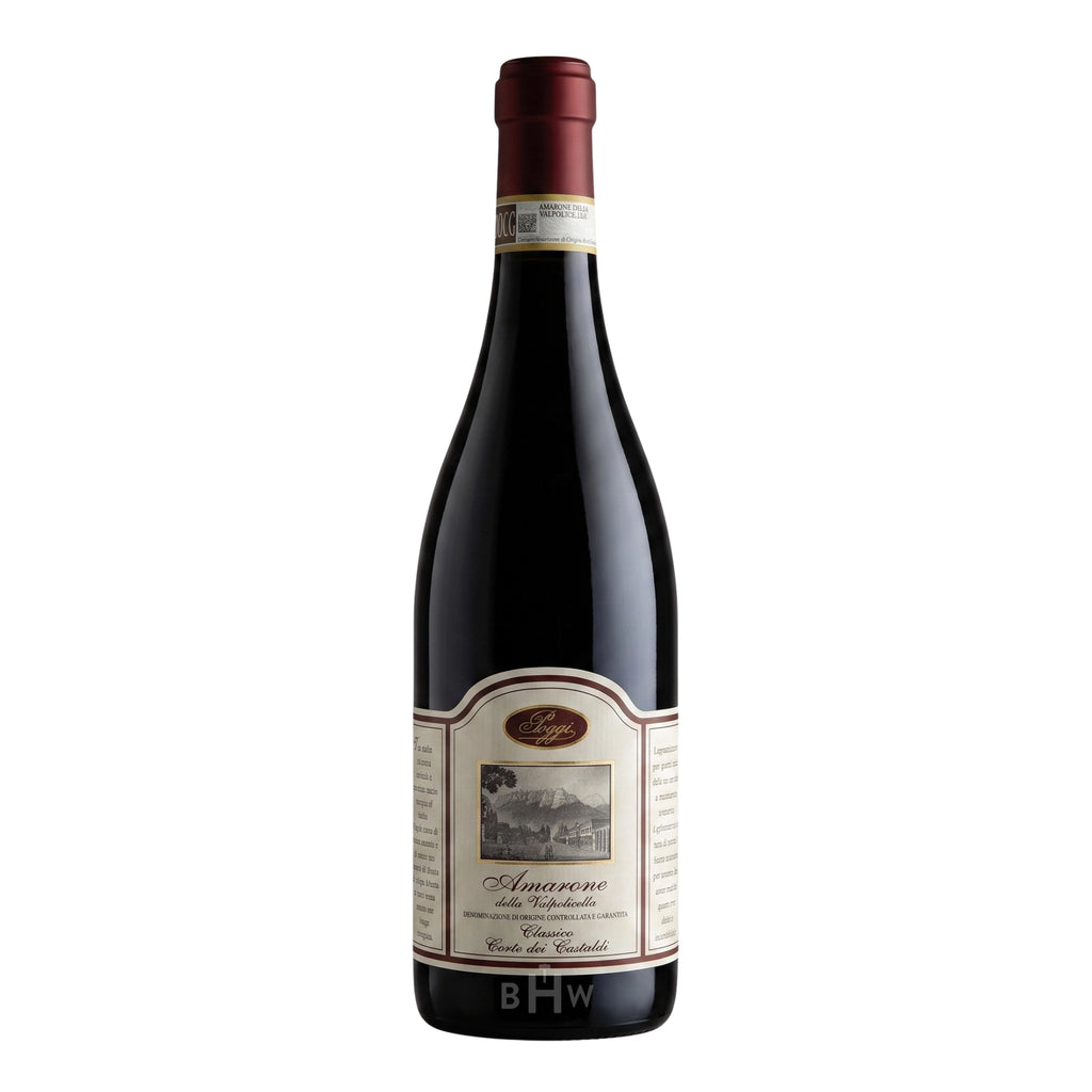 A bottle of 2020 Poggi Amarone Valpolicella Classico "Castaldi" Veneto red wine, curated by Big Hammer Wines.