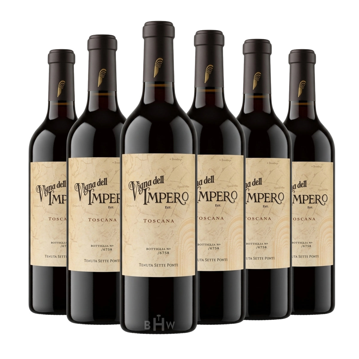 2020 Tenuta Sette Ponti 'Vigna dell'Impero' Tuscany 6-pack red wine bottles, curated by Big Hammer Wines.