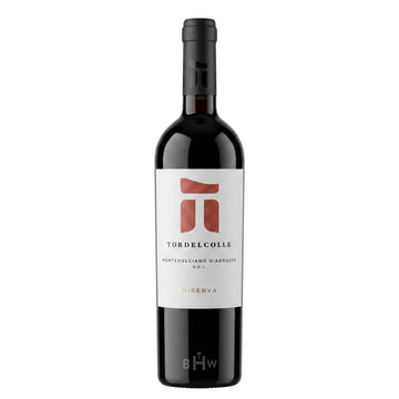 A bottle of 2020 Tor del Colle Montepulciano d'Abruzzo Riserva red wine, curated by Big Hammer Wines.