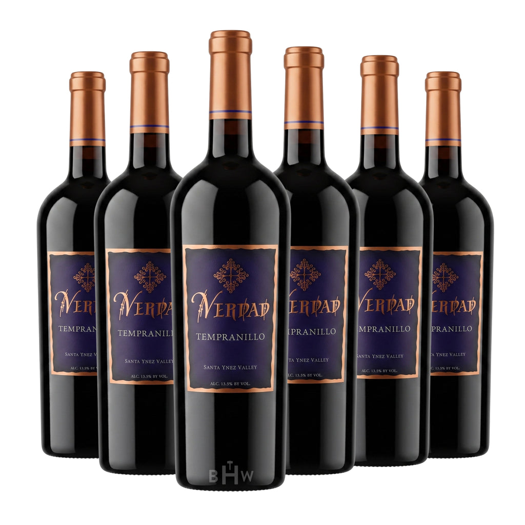 A 6-bottle pack of 2020 Verdad Tempranillo Santa Ynez Valley 750ml red wine, curated by Big Hammer Wines.