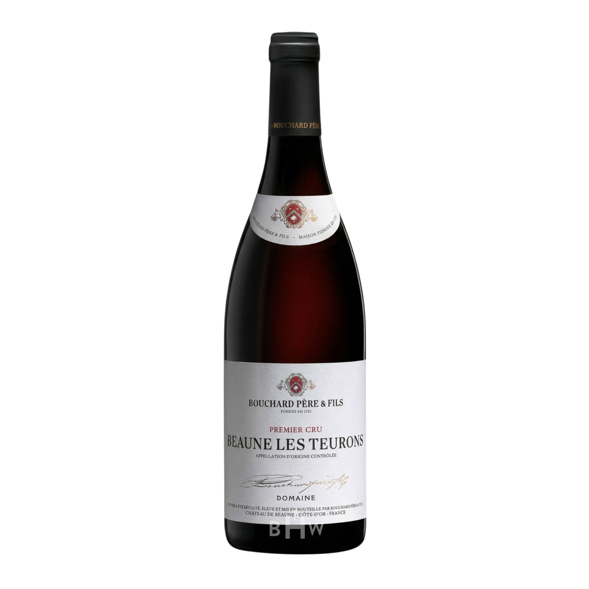 Bottiglia singola di vino rosso 2021 Domaine Bouchard Père & Fils Beaune Premier Cru 'Les Teurons', curated by Big Hammer Wines.