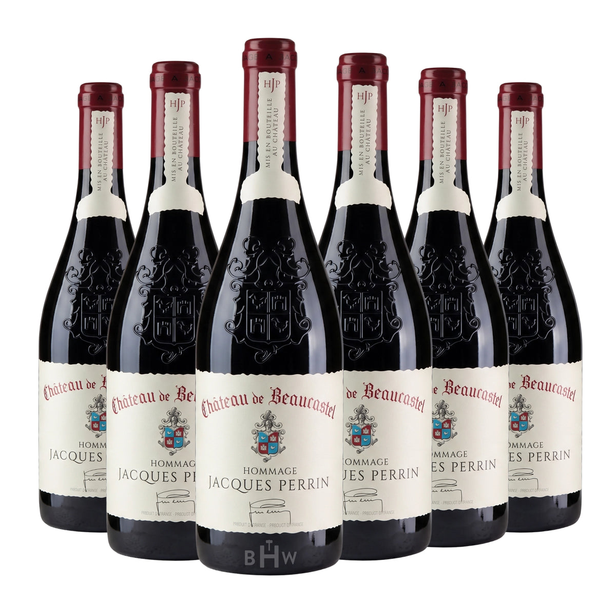 2021 Château de Beaucastel Châteauneuf-du-Pape 'Hommage à Jacques Perrin' Rhône Valley 6-pack red wine bottles, curated by Big Hammer Wines.