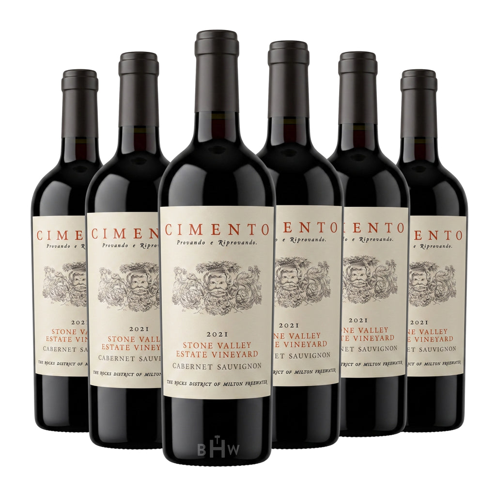 A 6-bottle pack of 2021 Cimento Stone Valley Estate Vineyard Cabernet Sauvignon The Rocks District 750ml red wine, curated by Big Hammer Wines.