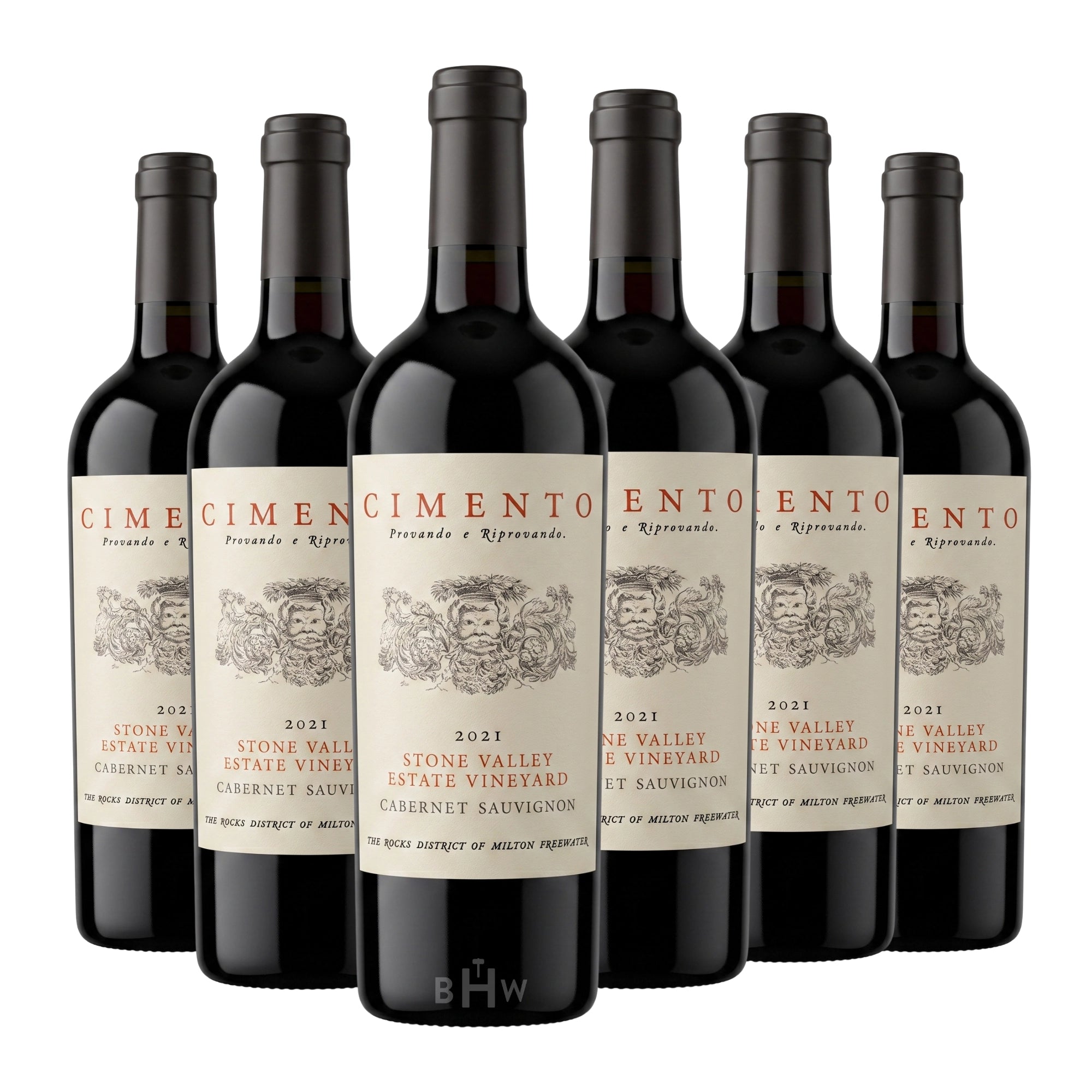 A 6-bottle pack of 2021 Cimento Stone Valley Estate Vineyard Cabernet Sauvignon The Rocks District 750ml red wine, curated by Big Hammer Wines.
