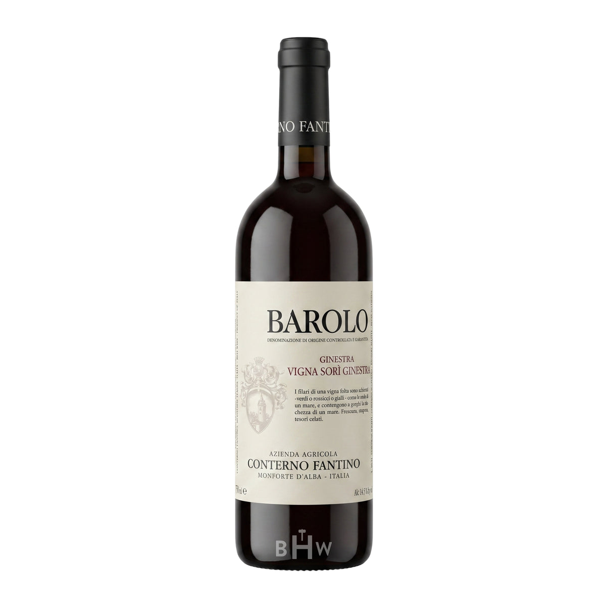 2021 Conterno Fantino 'Ginestra Vigna Sorì Ginestra' Barolo single red wine bottle, curated by Big Hammer Wines.