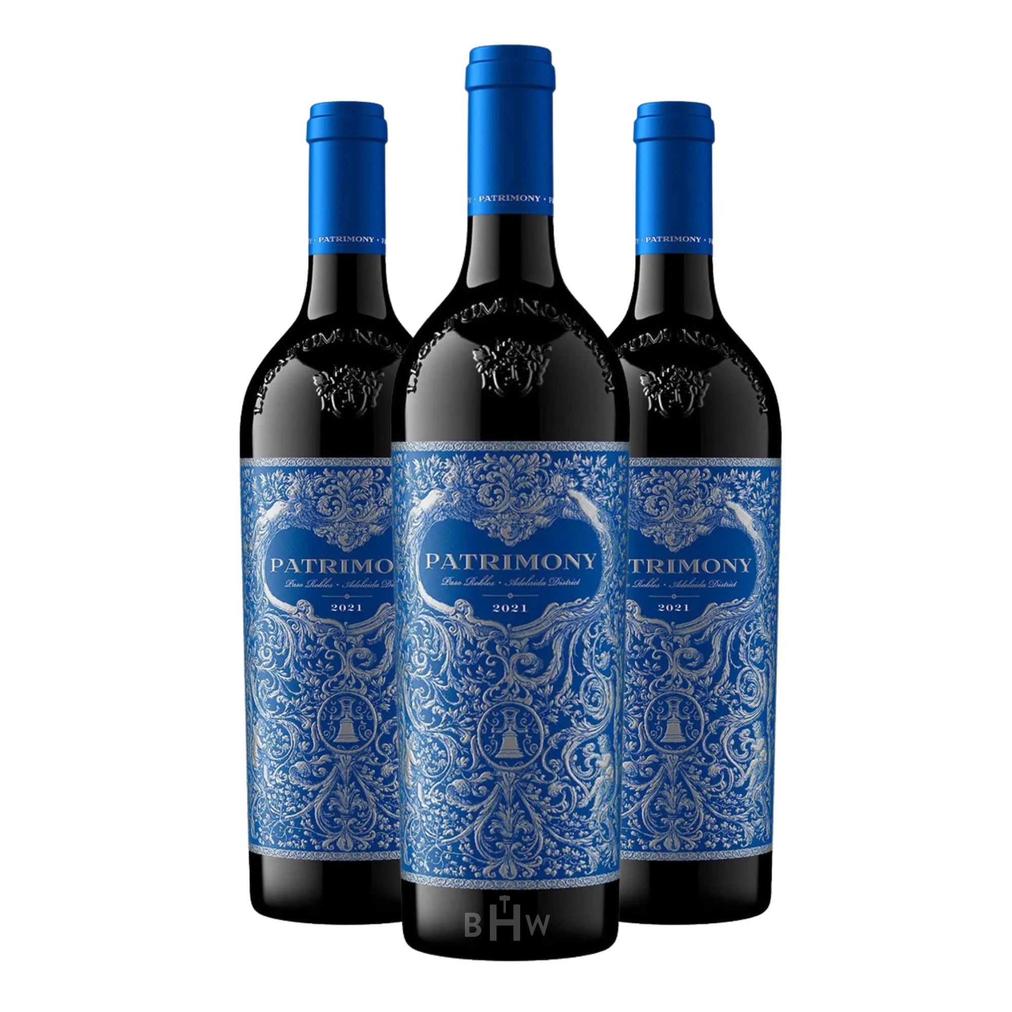 Three-bottle 2021 Daou Vineyards Patrimony Cabernet Sauvignon from the Adelaida District of Paso Robles, estate luxury Cabernet Sauvignon 3x750ml