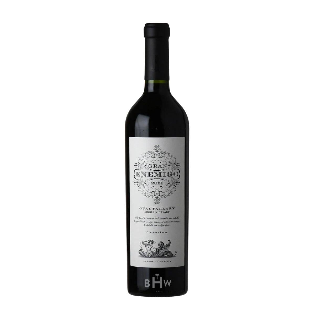 2021 El Enemigo Gran Enemigo Gualtallary Cabernet Franc wine bottle.