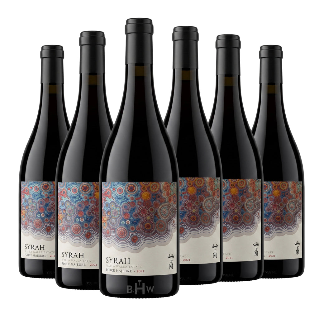 A 6-bottle pack of 2021 Force Majeure Walla Walla Estate Syrah Washington 750ml red wine, curated by Big Hammer Wines.