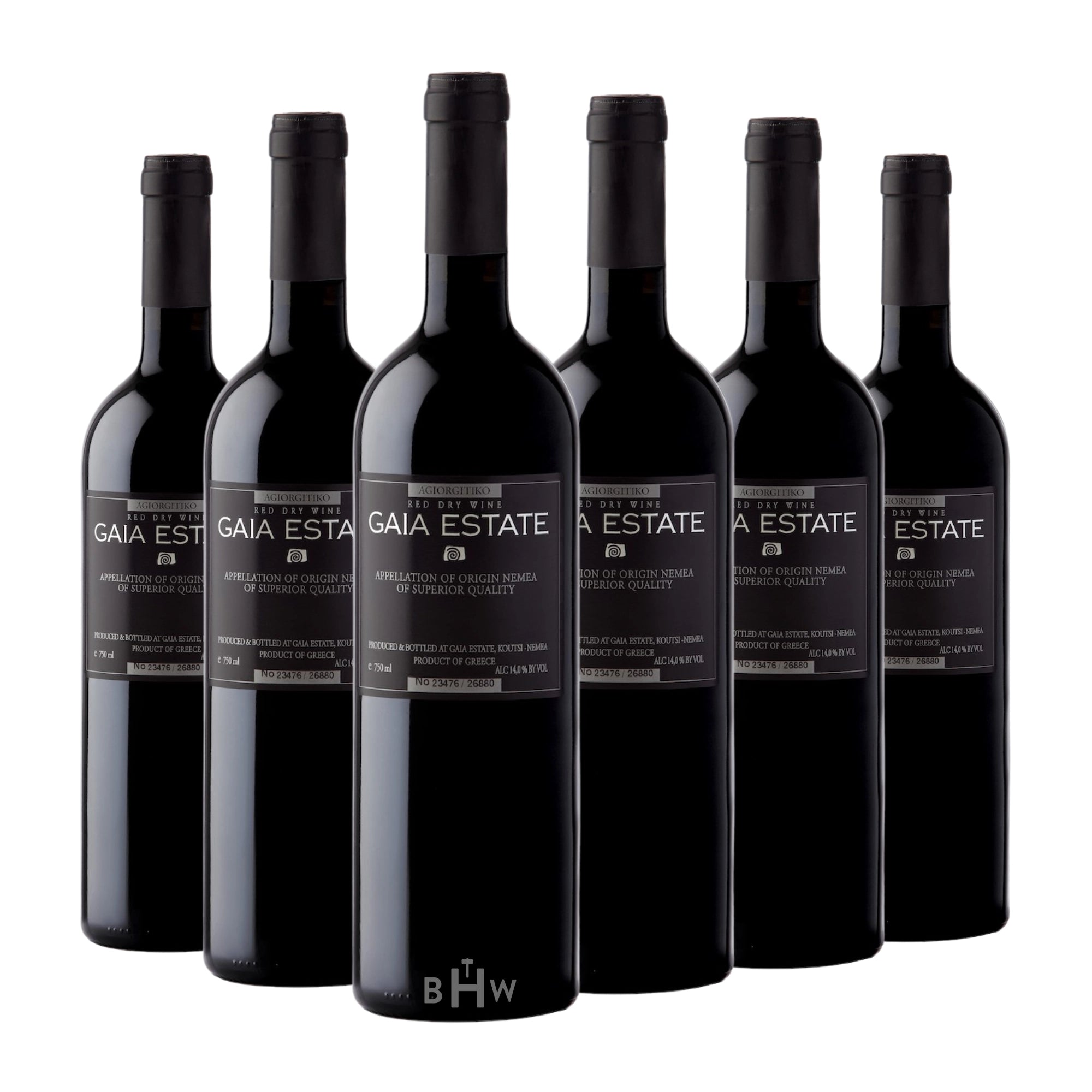 Six bottles of 2021 Gaia Estate Agiorgitiko Peloponnese (6x750ml), curated by Big Hammer Wines.