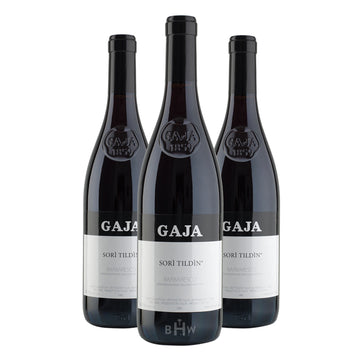 2021 Gaja Sori Tildin Barbaresco 3pk 3x750ml wine bottles.