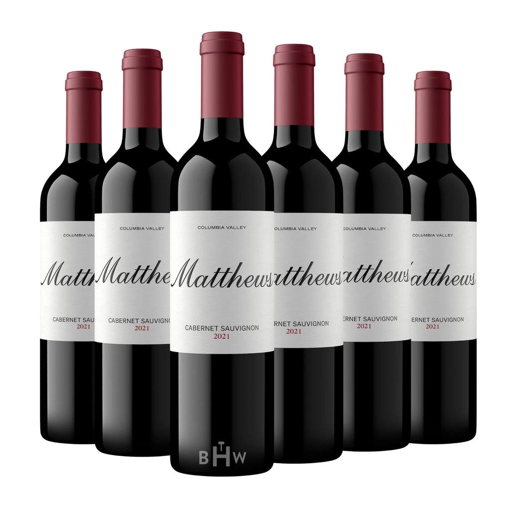 2021 Matthews Winery Cabernet Sauvignon Columbia Valley 6-pack, 6x750ml bottles. Curated by Big Hammer Wines.