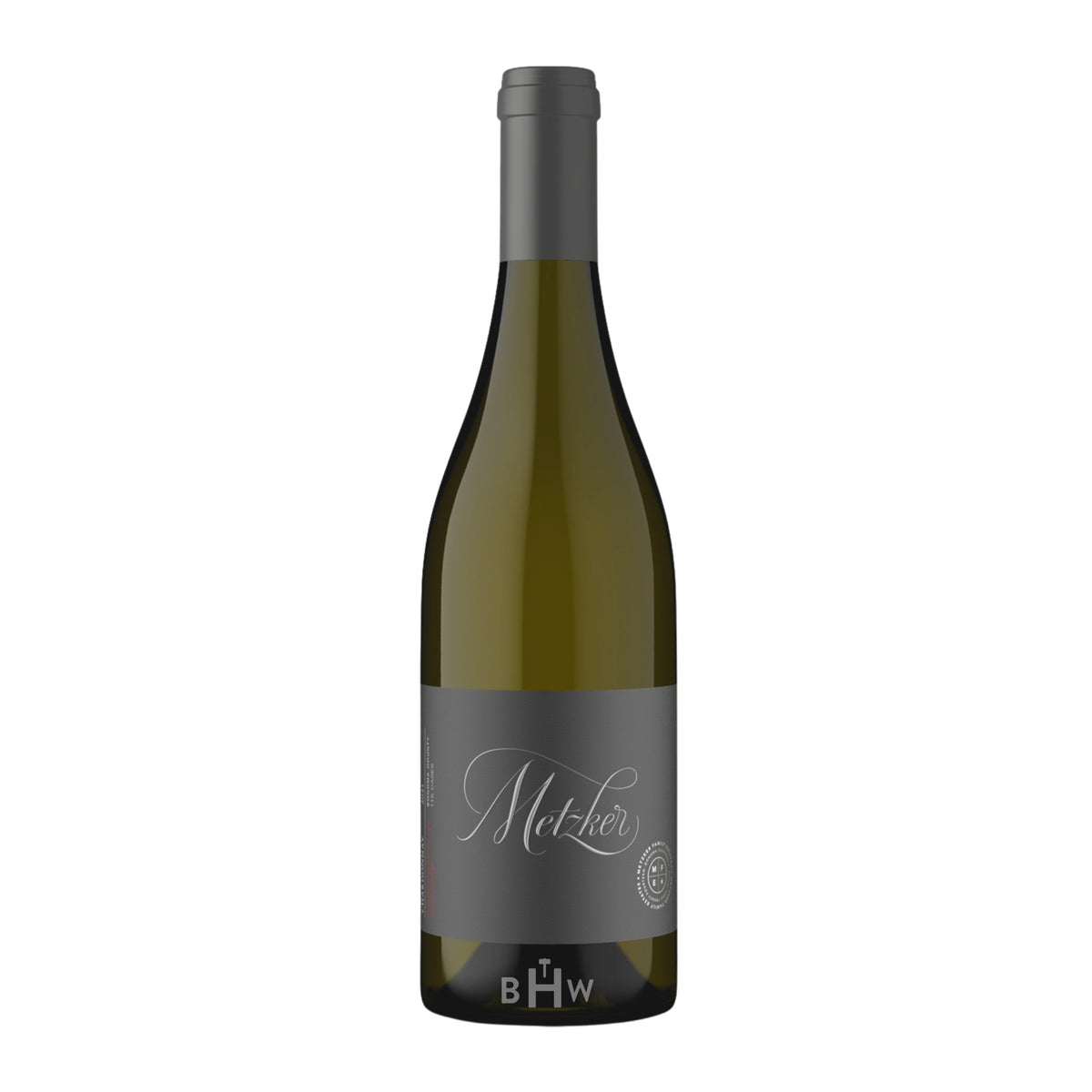 A bottle of 2021 Metzker Family Estates 'Jill's Cuvée' Chardonnay Russian River Valley white wine, curated by Big Hammer Wines.