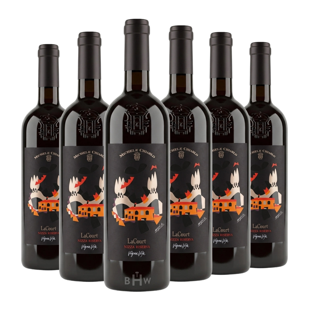 2021 Michele Chiarlo 'La Court' Nizza Riserva Vigna Veja Piedmont 6-pack red wine bottles, curated by Big Hammer Wines.