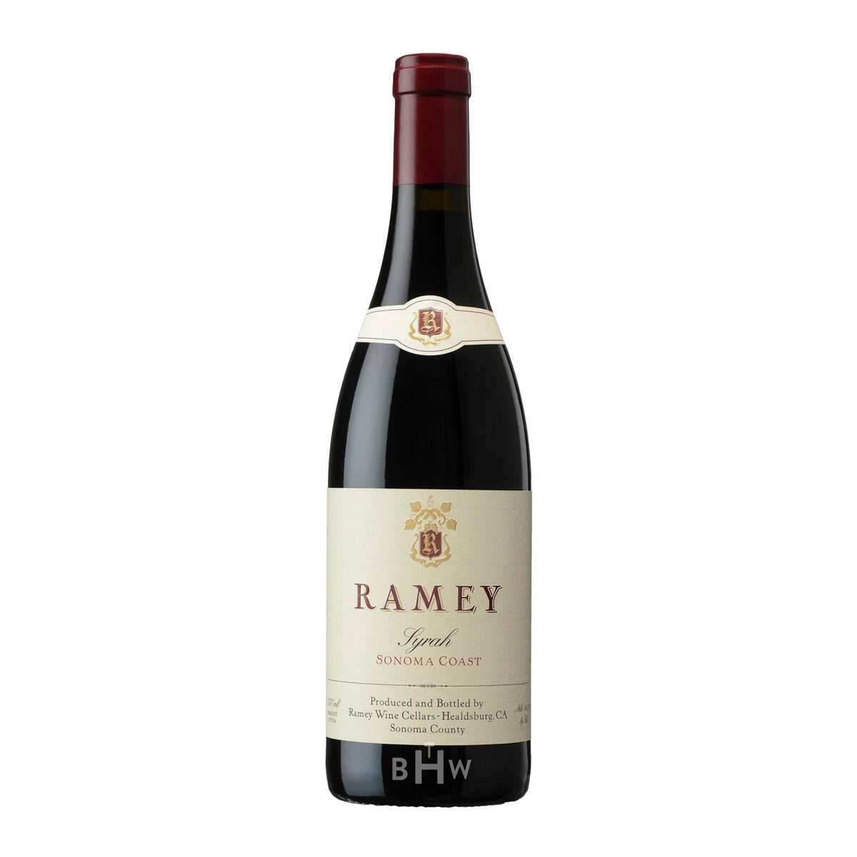 2021 Ramey Sonoma Coast Syrah single red wine bottle, curated by Big Hammer Wines.