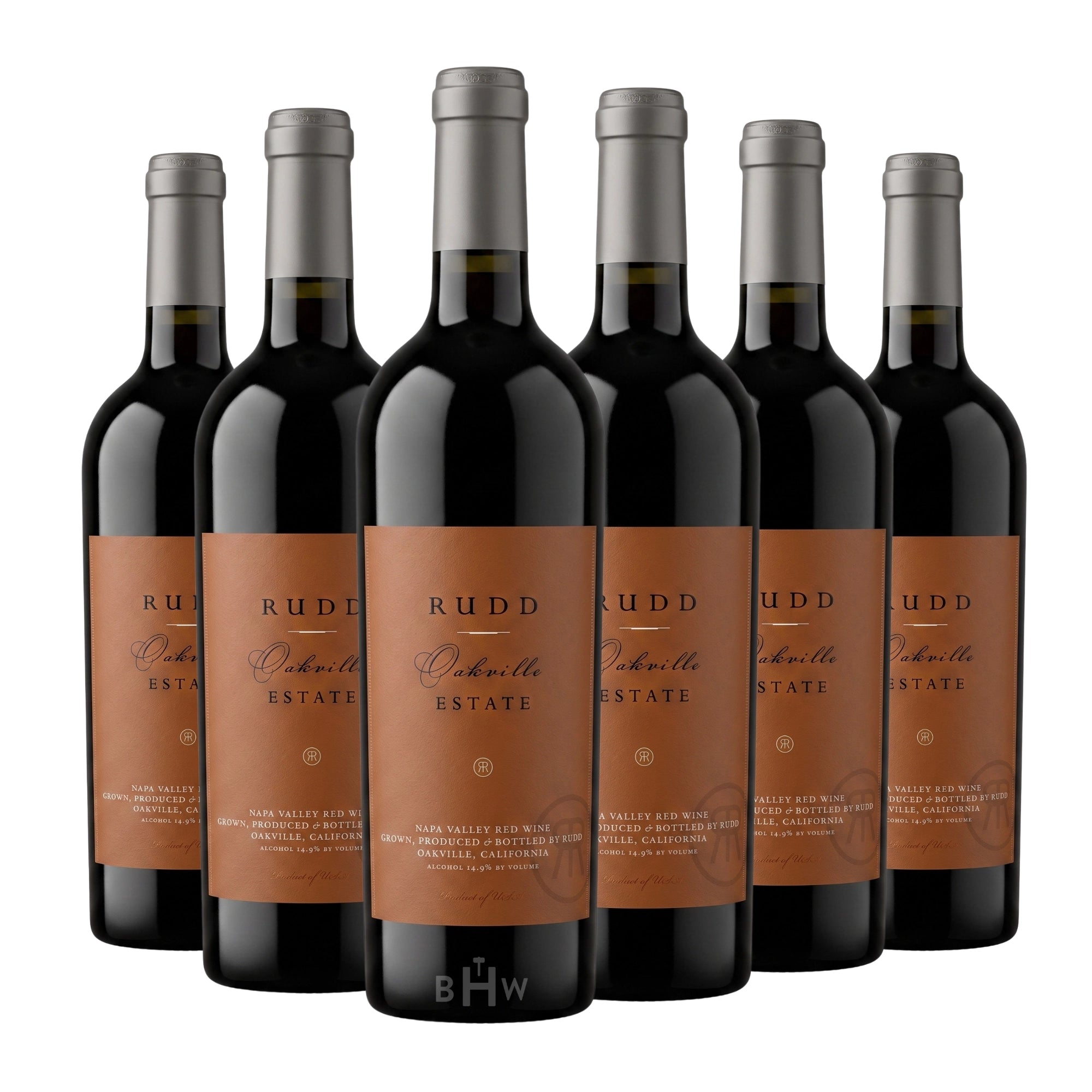 Six bottles of 2021 Rudd Oakville Estate Napa Valley Cabernet Sauvignon red wine. Curated by Big Hammer Wines.