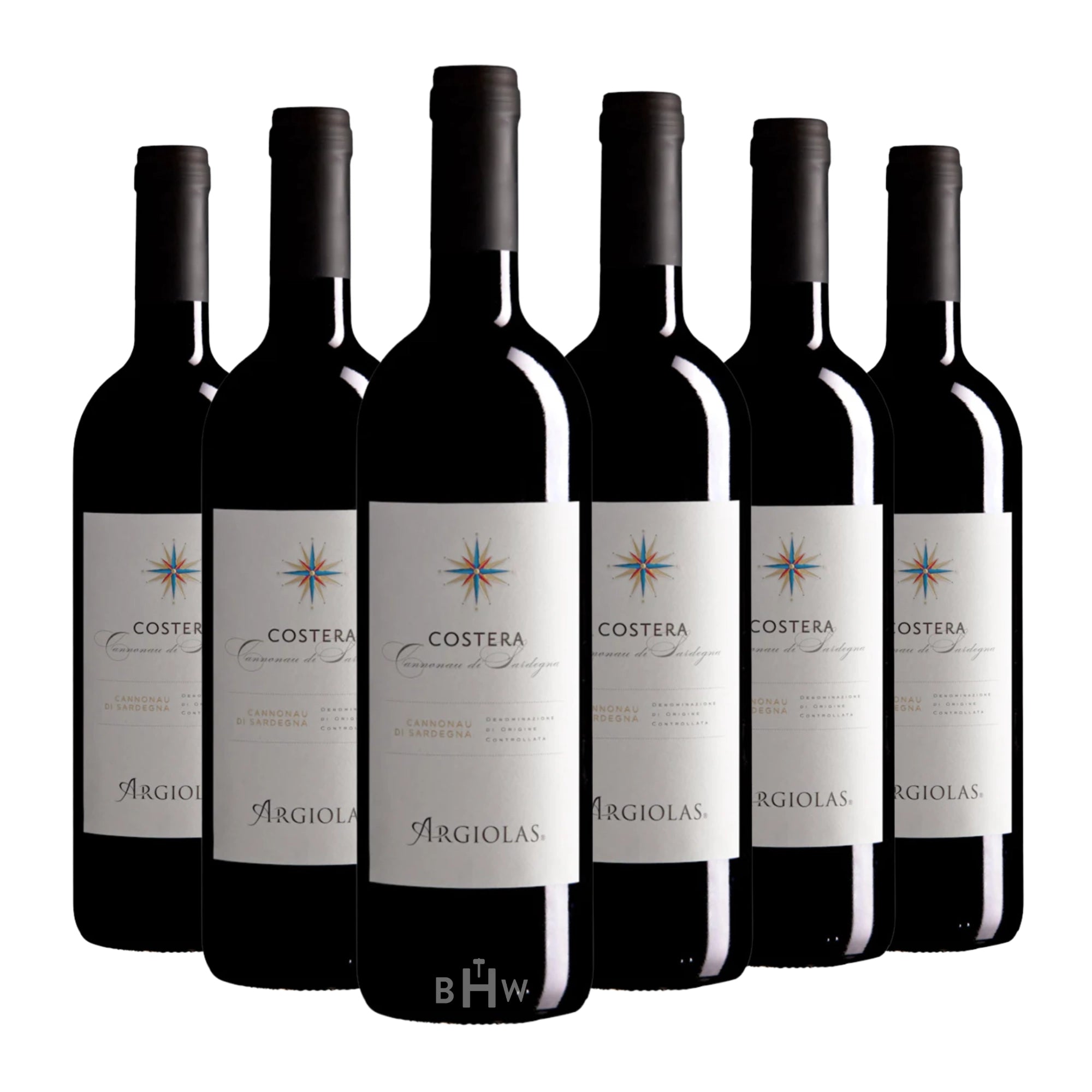 A 6-bottle pack of 2022 Argiolas Costera Cannonau Sardinia red wine, curated by Big Hammer Wines