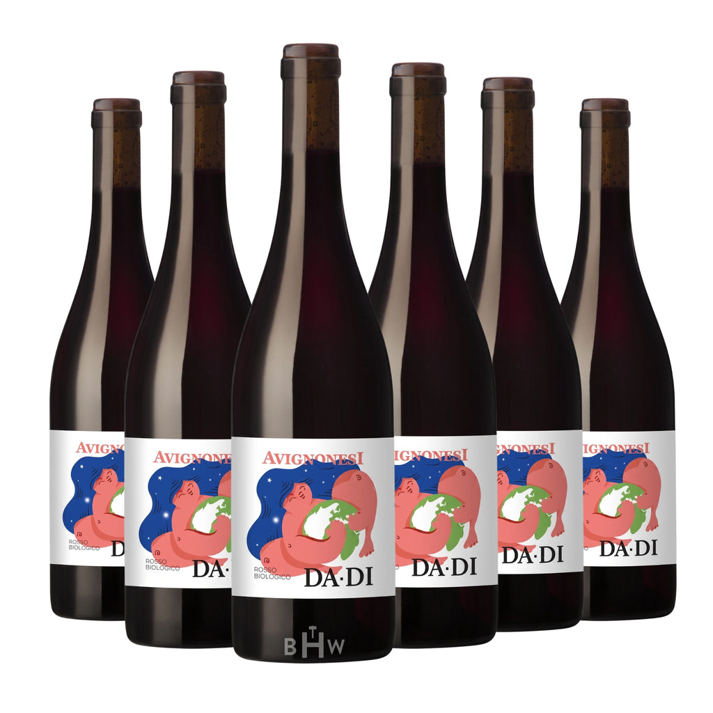 Six bottles of 2022 Avignonesi Da-Di Toscana Rosso organic red wine, curated by Big Hammer Wines.