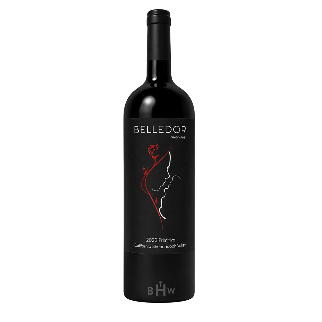 2022 Belledor Vineyards Primitivo Shenandoah Valley CA wine bottle.
