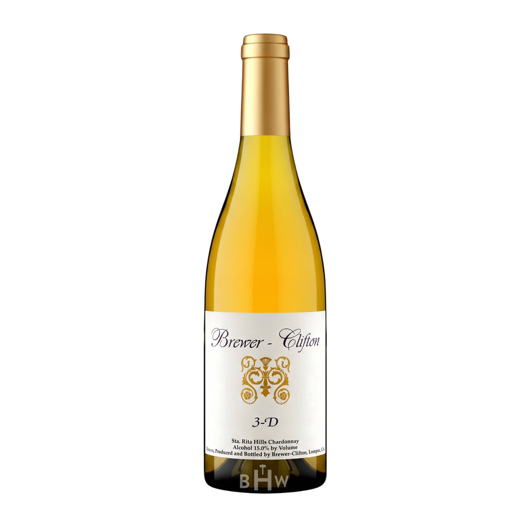 2022 Brewer-Clifton 3-D Chardonnay Sta. Rita Hills single white wine bottle, curated by Big Hammer Wines.