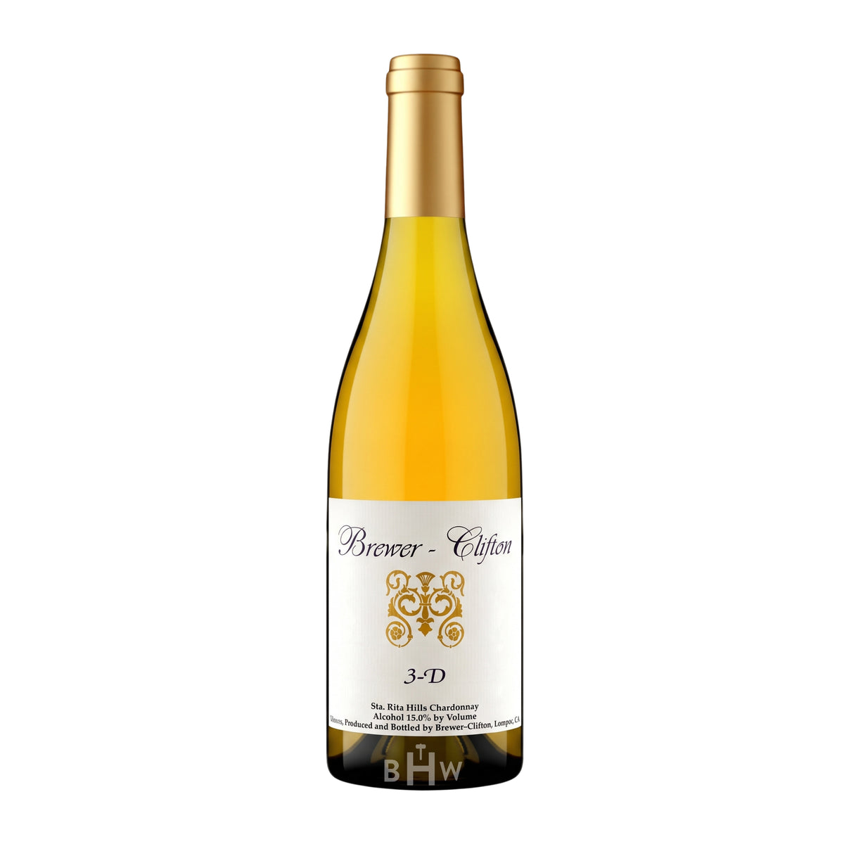 2022 Brewer-Clifton 3-D Chardonnay Sta. Rita Hills single white wine bottle, curated by Big Hammer Wines.