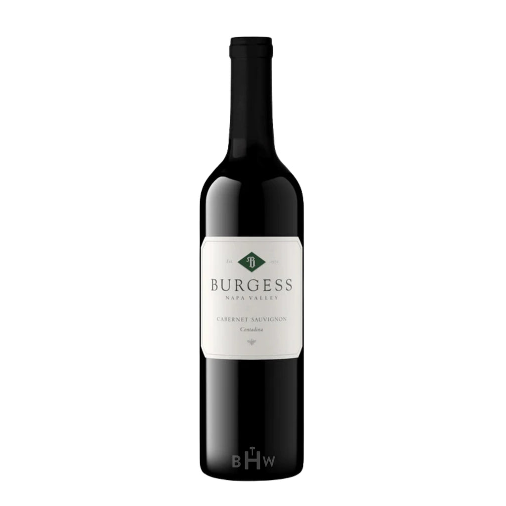 A bottle of 2022 Burgess Contadina Cabernet Sauvignon Napa Valley red wine, curated by Big Hammer Wines.
