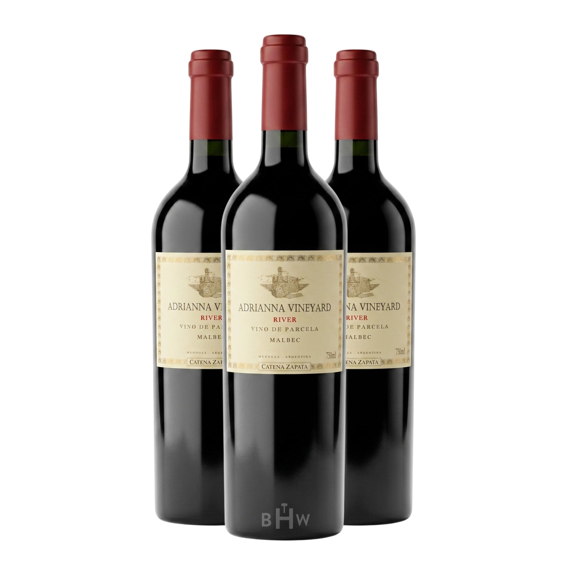 A 3-bottle pack of 2022 Catena Zapata Adrianna Vineyard 'River Stones' Malbec Gualtallary 750ml, curated by big hammer wines.