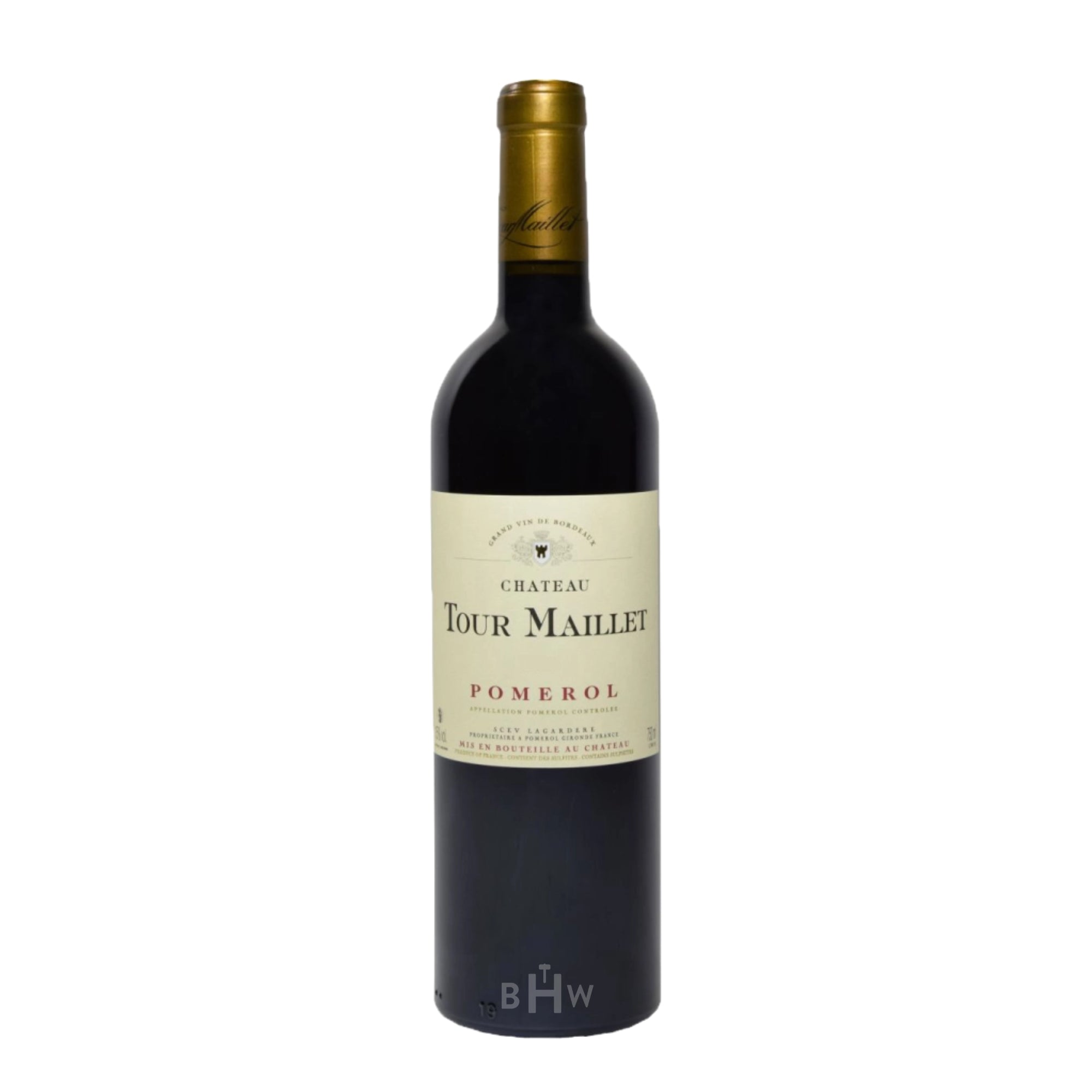 A single bottle of 2022 Chateau Tour Maillet red wine from Pomerol, Bordeaux, France, curated by Big Hammer Wines.