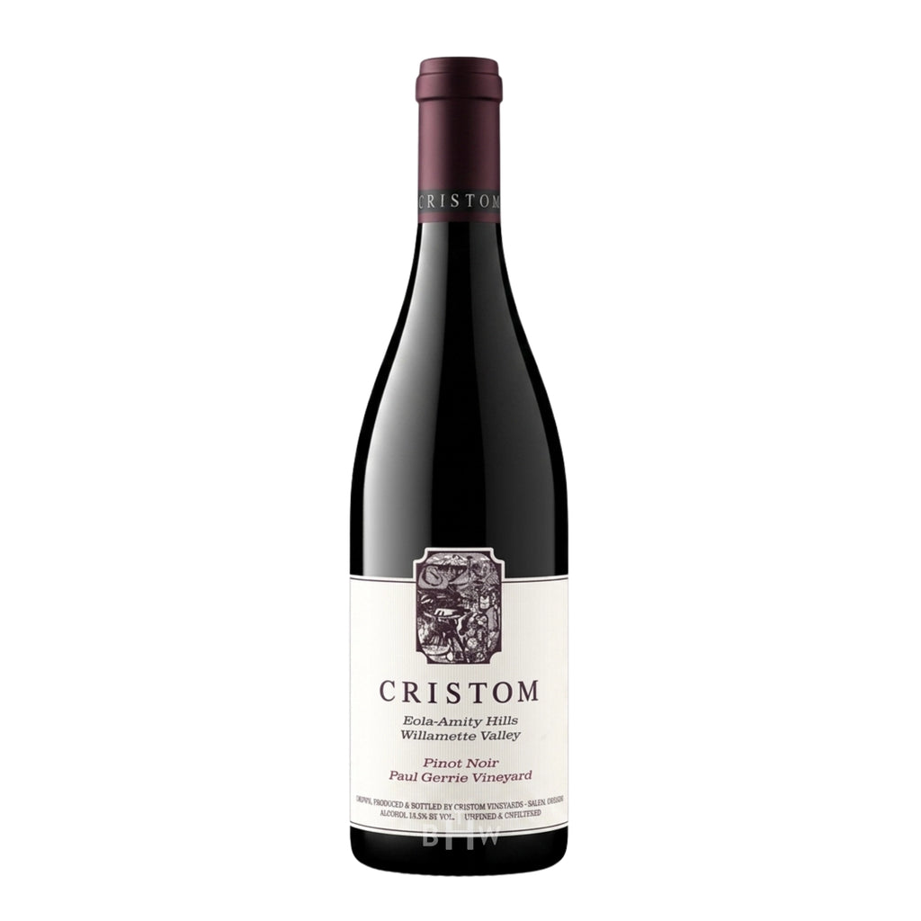 2022 Cristom 'Paul Gerrie Vineyard' Eola-Amity Hills Pinot Noir red wine bottle. Curated by Big Hammer Wines.