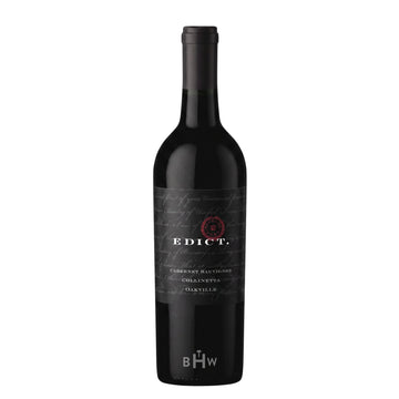 A bottle of 2022 Edict Collinetta Vineyard Cabernet Sauvignon red wine, curated by Big Hammer Wines.