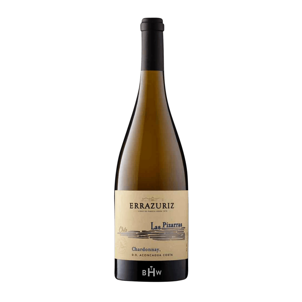 2022 Errazuriz Las Pizarras Chadonnay wine bottle with a white background.