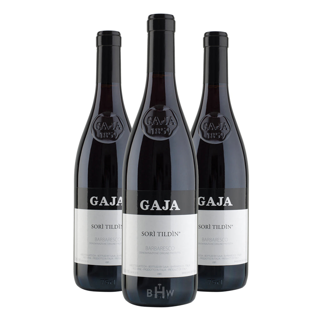 2022 Gaja Sori Tildin Barbaresco 3pk 3x750ml wine bottles.