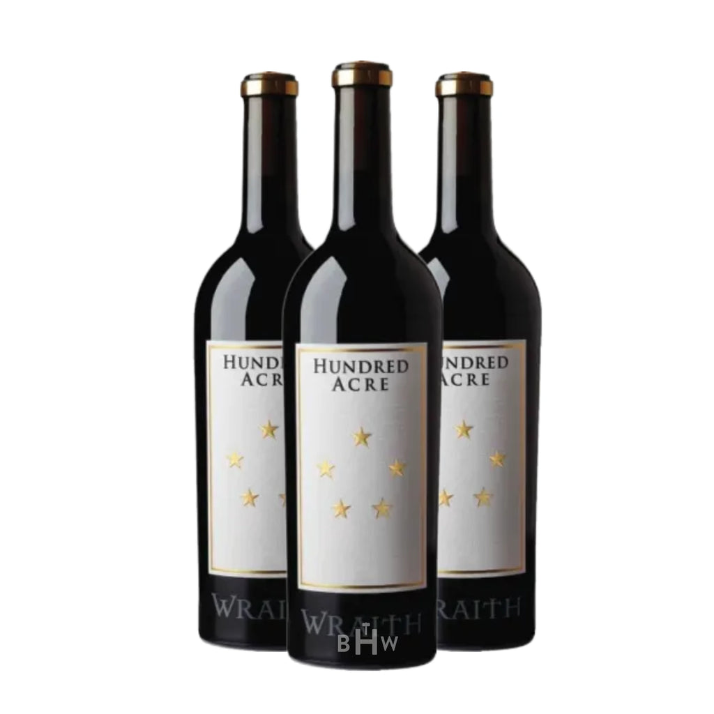 2022 Hundred Acre Wraith 3pk 3x750ml wine bottles. 