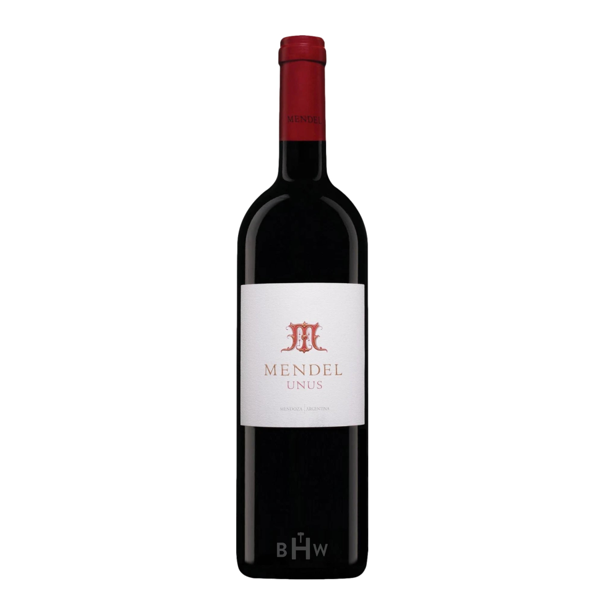 A single bottle of 2022 Mendel Unus red wine from Mendoza, Argentina, curated by Big Hammer Wines.