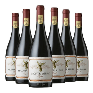 2022 Montes Alpha Syrah Colchagua Valley 6-pack red wine bottles, curated by Big Hammer Wines.