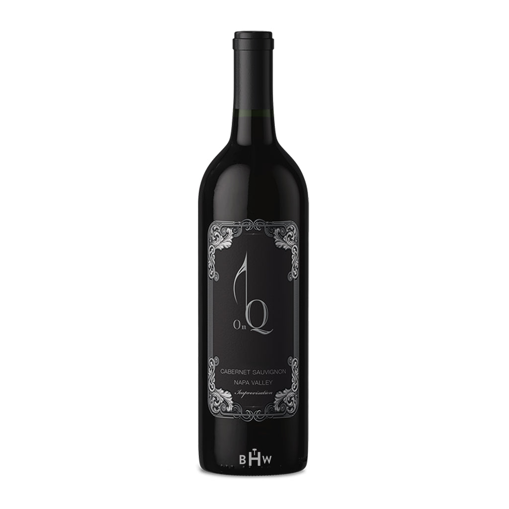 2022 On Q Wines Improvisation Cabernet Sauvignon wine bottle with decorative label on a white background