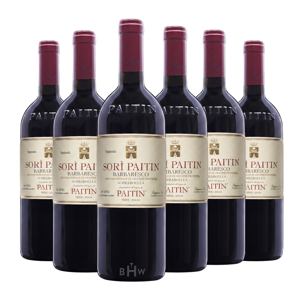 Six bottles of 2022 Paitin Sorì Paitin Barbaresco Serranoella Nebbiolo red wine. Curated by Big Hammer Wines.