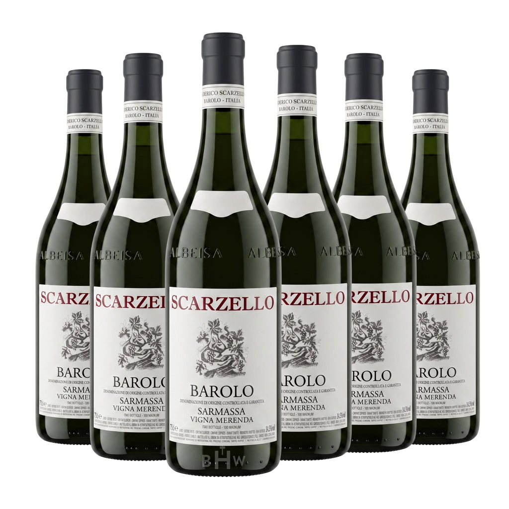 2022 Scarzello 'Sarmassa Vigna Merenda' Barolo DOCG Piemonte 6-pack red wine bottles, curated by Big Hammer Wines.