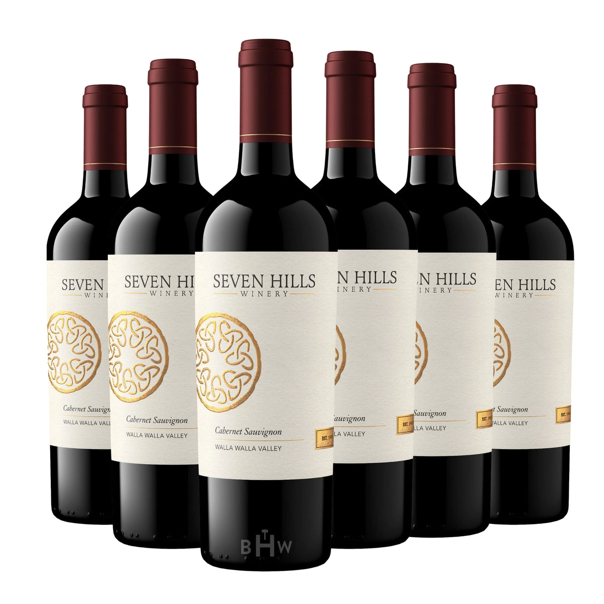 Six bottles of 2022 Seven Hills Winery Walla Walla Valley Cabernet Sauvignon red wine. Curated by Big Hammer Wines.