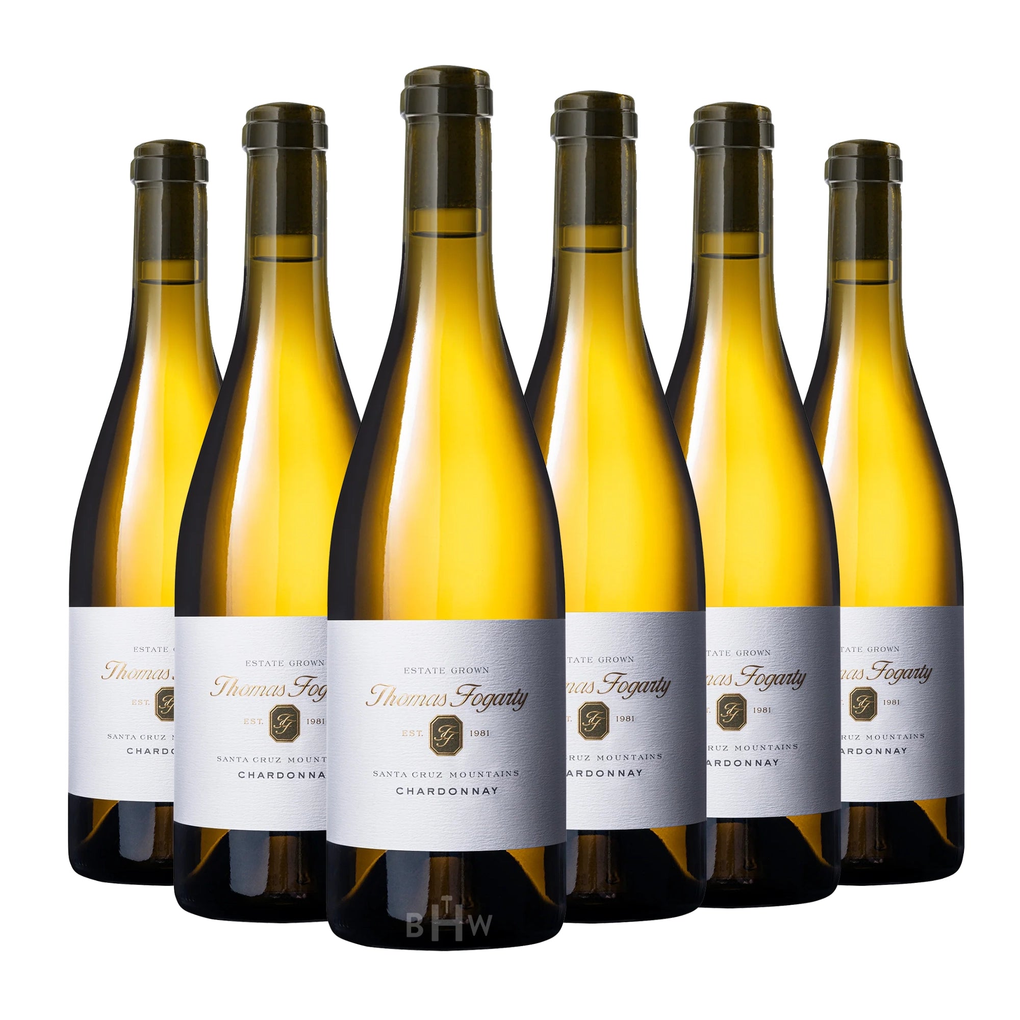 A 6-bottle pack of 2022 Thomas Fogarty Santa Cruz Mountains Estate Chardonnay 750ml white wine, curated by Big Hammer Wines.