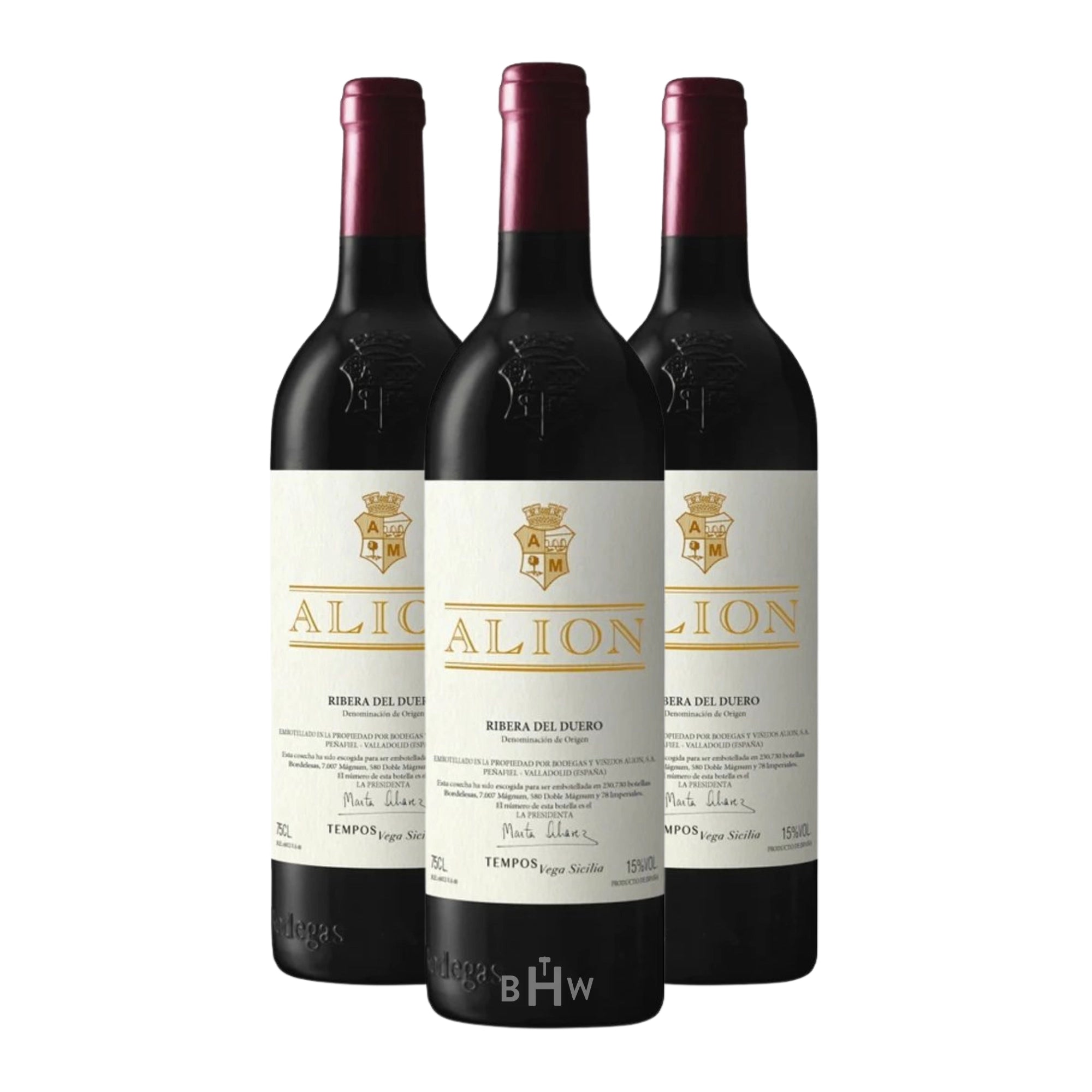 A 3-bottle pack representation of 2022 Vega Sicilia Alion Ribera del Duero 750ml red wine, curated by Big Hammer Wines.