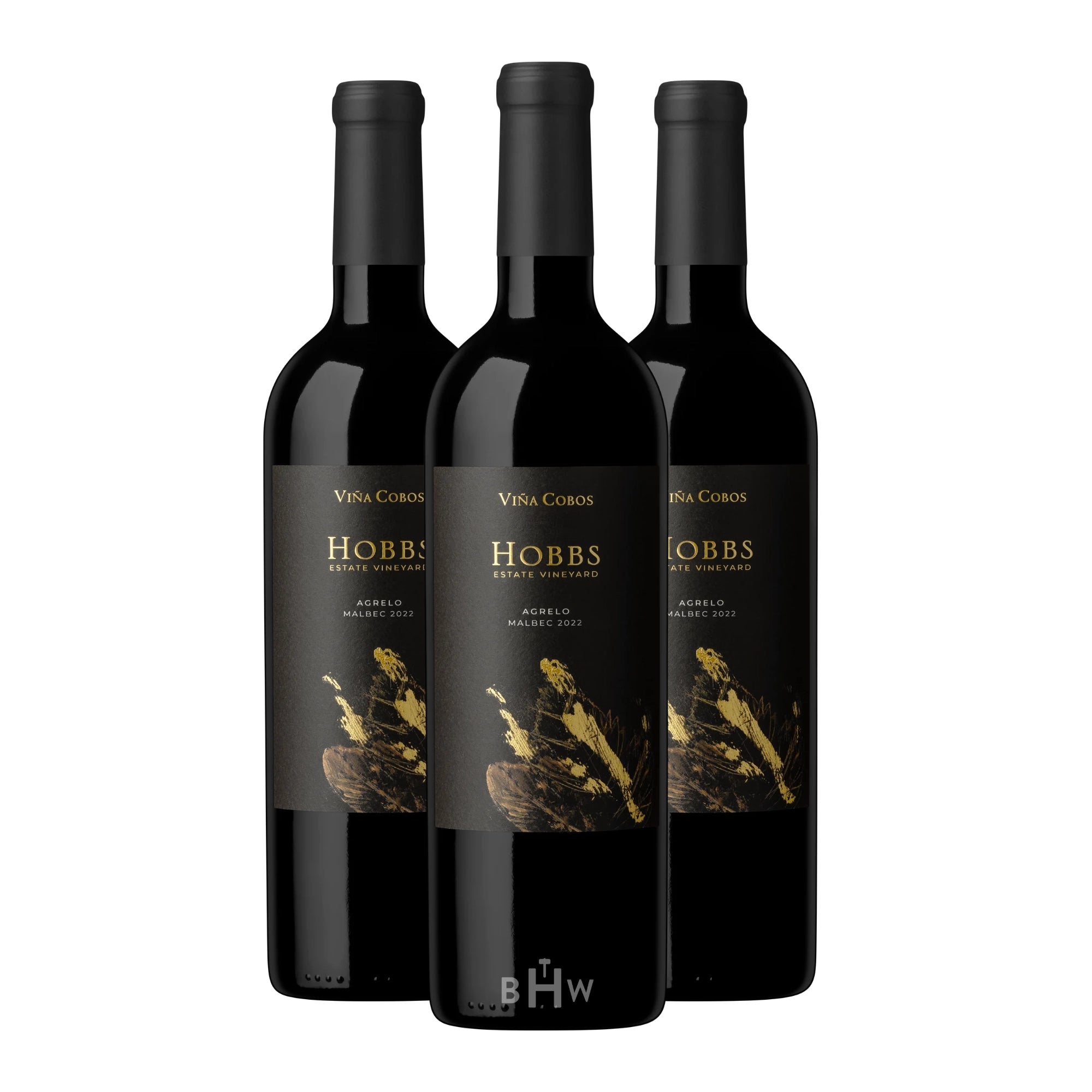 Three bottles of 2022 Viña Cobos Hobbs Estate Vineyard Agrelo Malbec (3x750ml), curated by Big Hammer Wines.