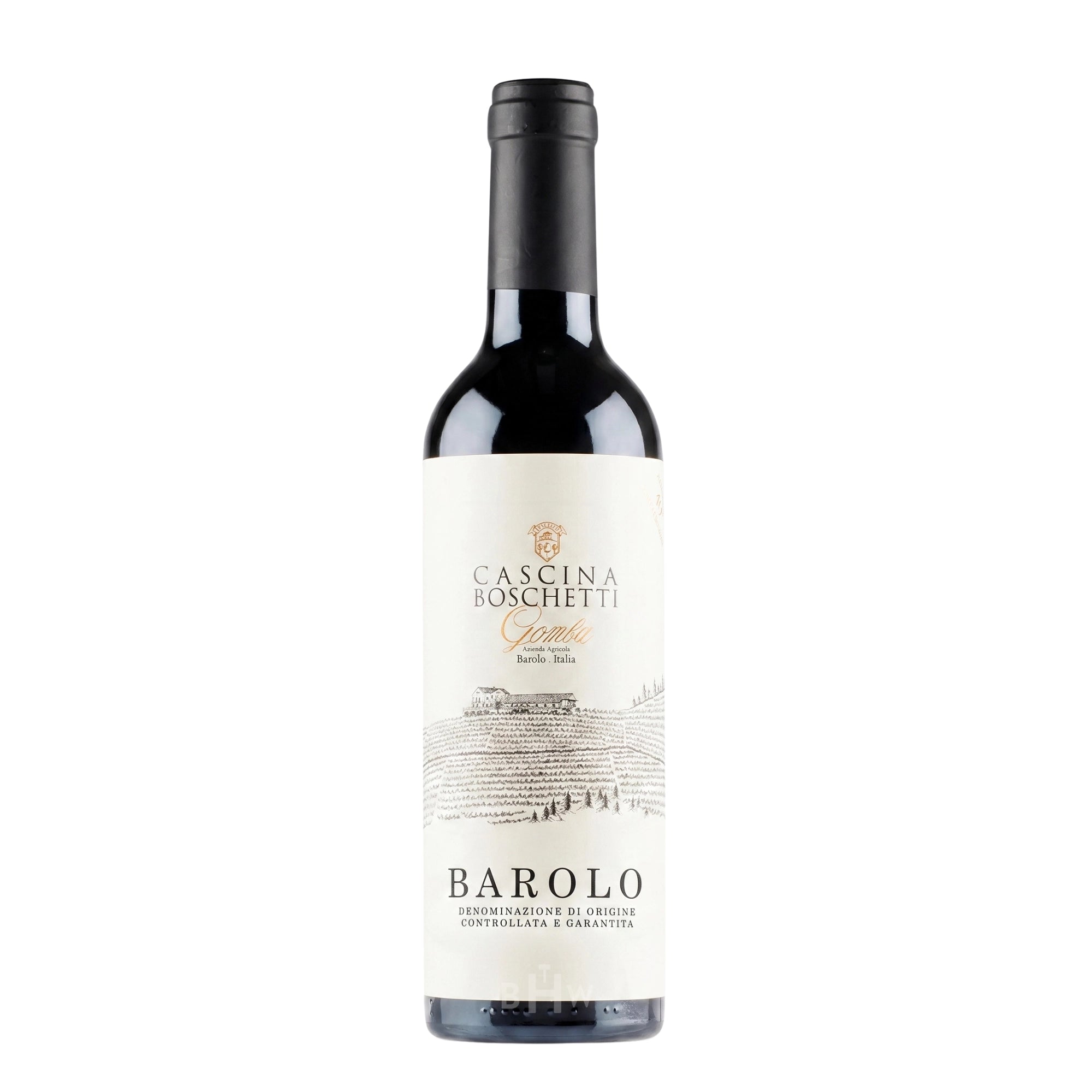 A bottle of 2022 Boschetti Gomba Barolo del Comune di Barolo red wine, curated by Big Hammer Wines.
